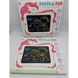 NEW LCD Writing Tablet Unicorn Doodle Pad Board 10" Screen Simply Tech Lot of 2
